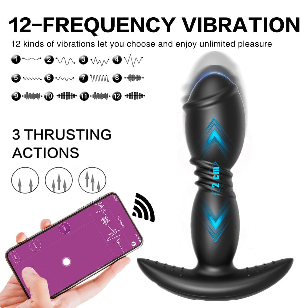 Hapmen - Remote App Control Dildo Butt Plug Vibrator Anal Sex Toys for Men