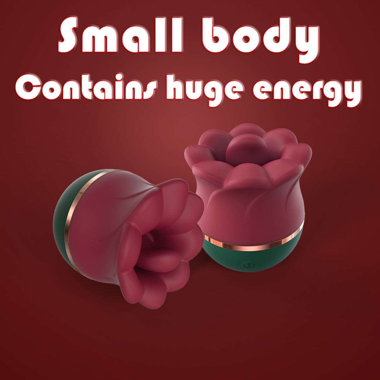 2 In 1 Rose Kiss Tongue Licking Rose Flower Vibrator