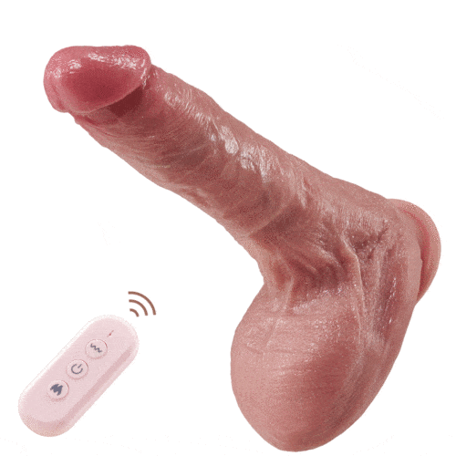 6.3‘’ Small Glans Thick Shaft Big Ball 7 Thrusting Swinging 10 Vibrating Heating Lifelike Dildo