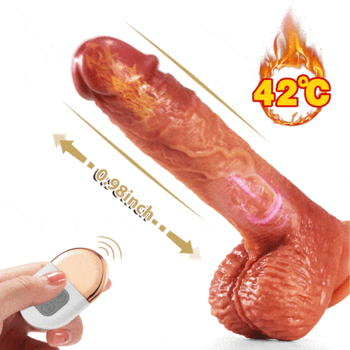 6.3‘’ Hapmen - 3-in-1 Thrusting 5 Vibrations 42 ℃ Heating Realistic Non-sticky Blush Dildo