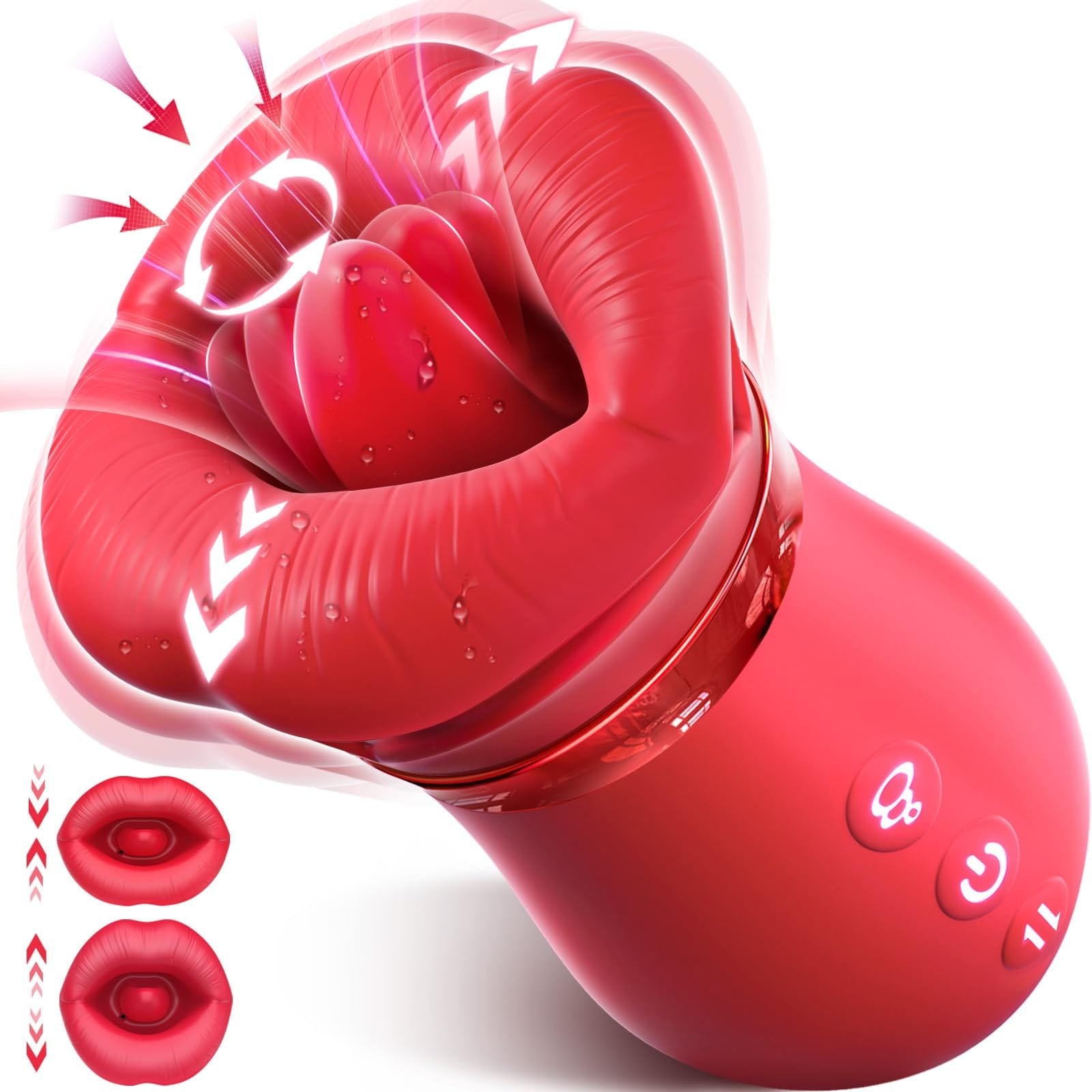 Hapmen - 4IN1 Mouth Sucking Vibrator Rose Sex Toy