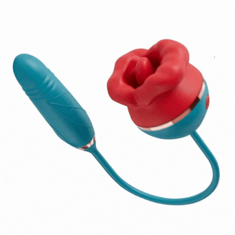 Hapmen - 3 In1 Big Mouth Sucking Tongue Licking Vibrator & Thrusting Bullet Vibrator