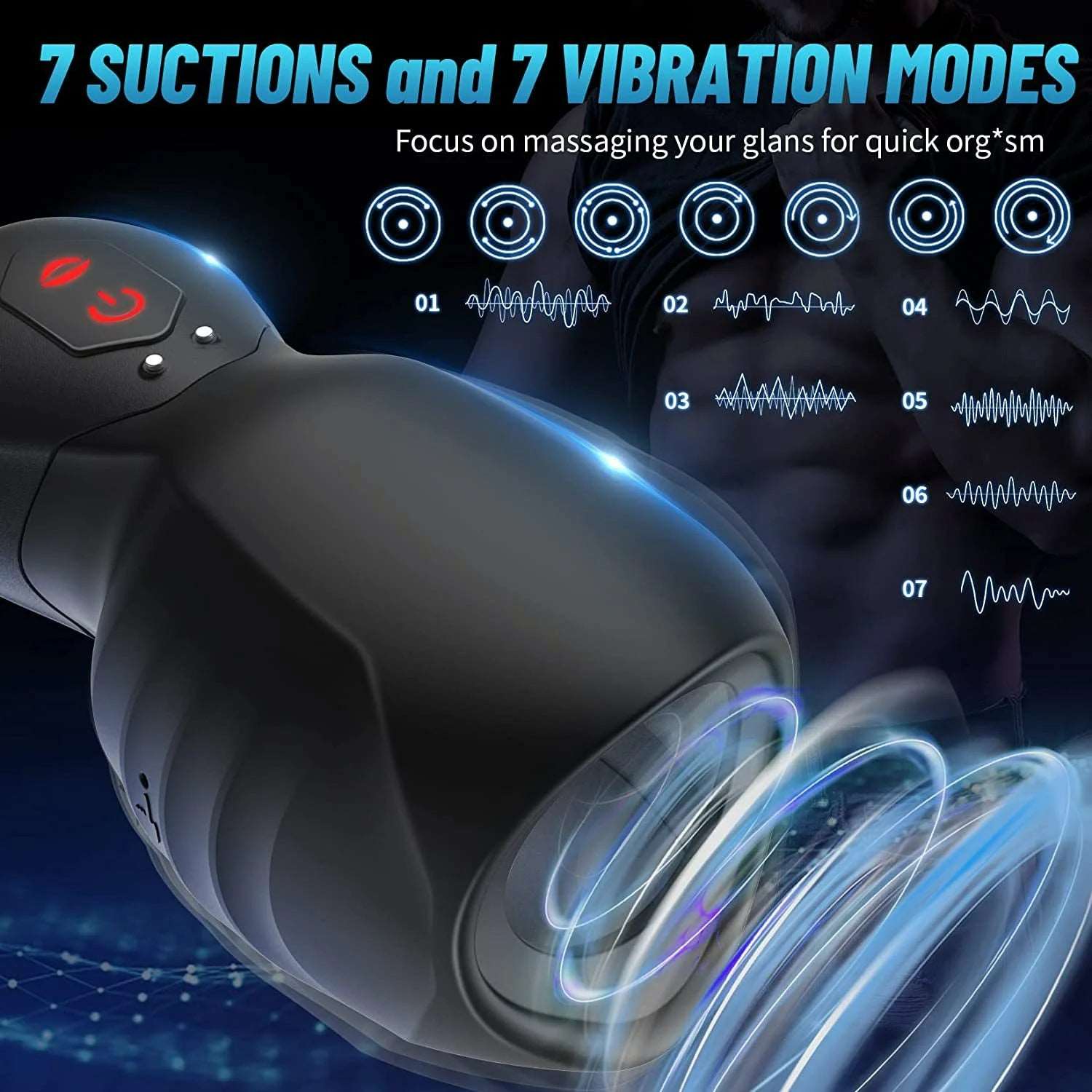 Hapmen - Dragon Suction Trainer Male Masturbator Oral Vaginal Penis Vibrator