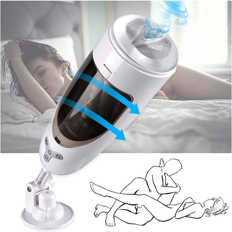 Hapmen - 5-Frequency Suction 10-Frequency Rotation Male Masturbator