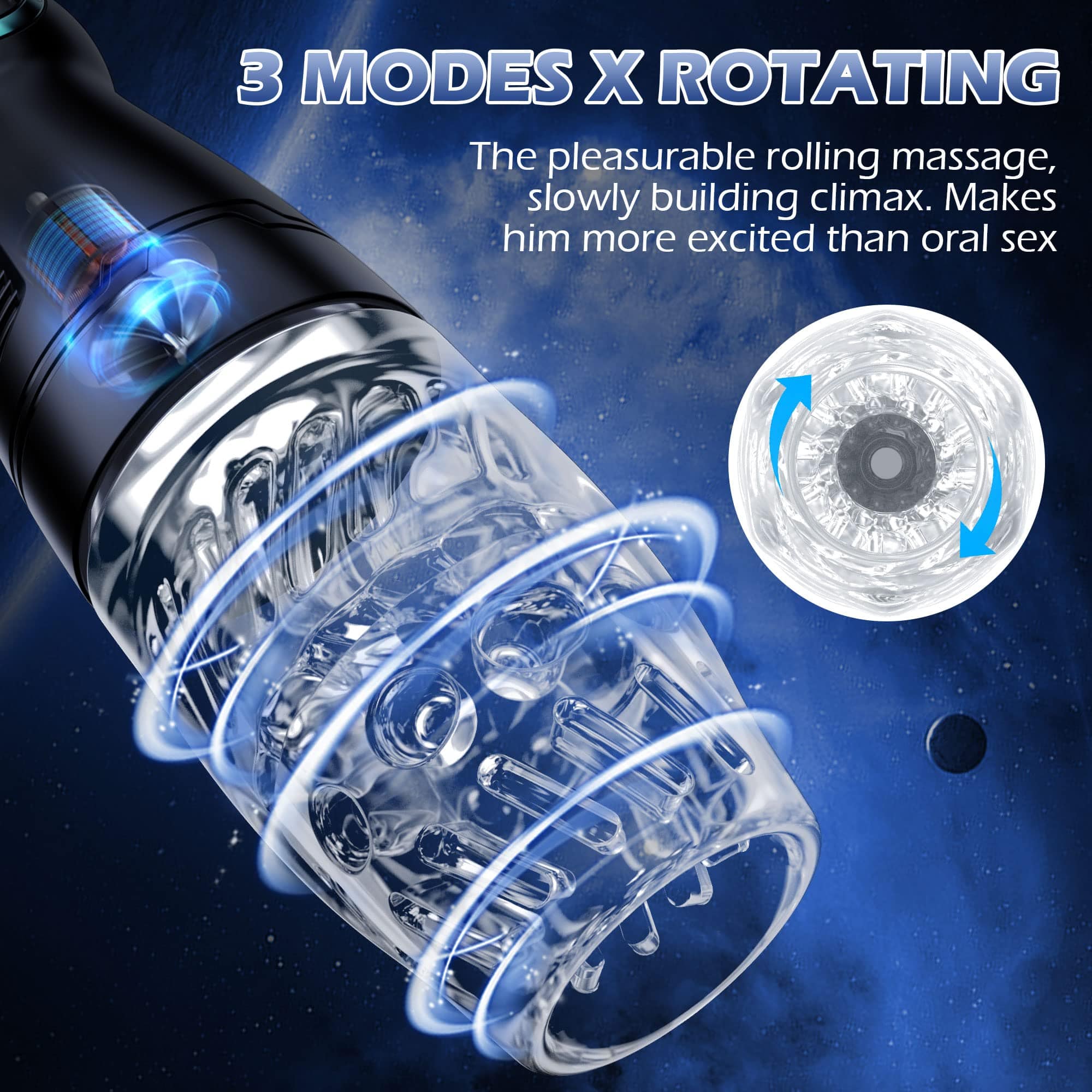 Hapmen - Gawk Gawk 300 Male Masturbator Male Masturbators Cup With 4 Rotation &amp; 3 Speed Modes