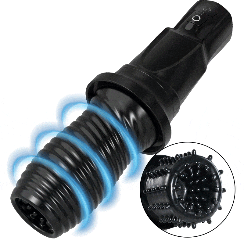 Hapmen - Gawk Gawk Black (With Cover) Tivino Rotating Vibration Male Masturbation Cup