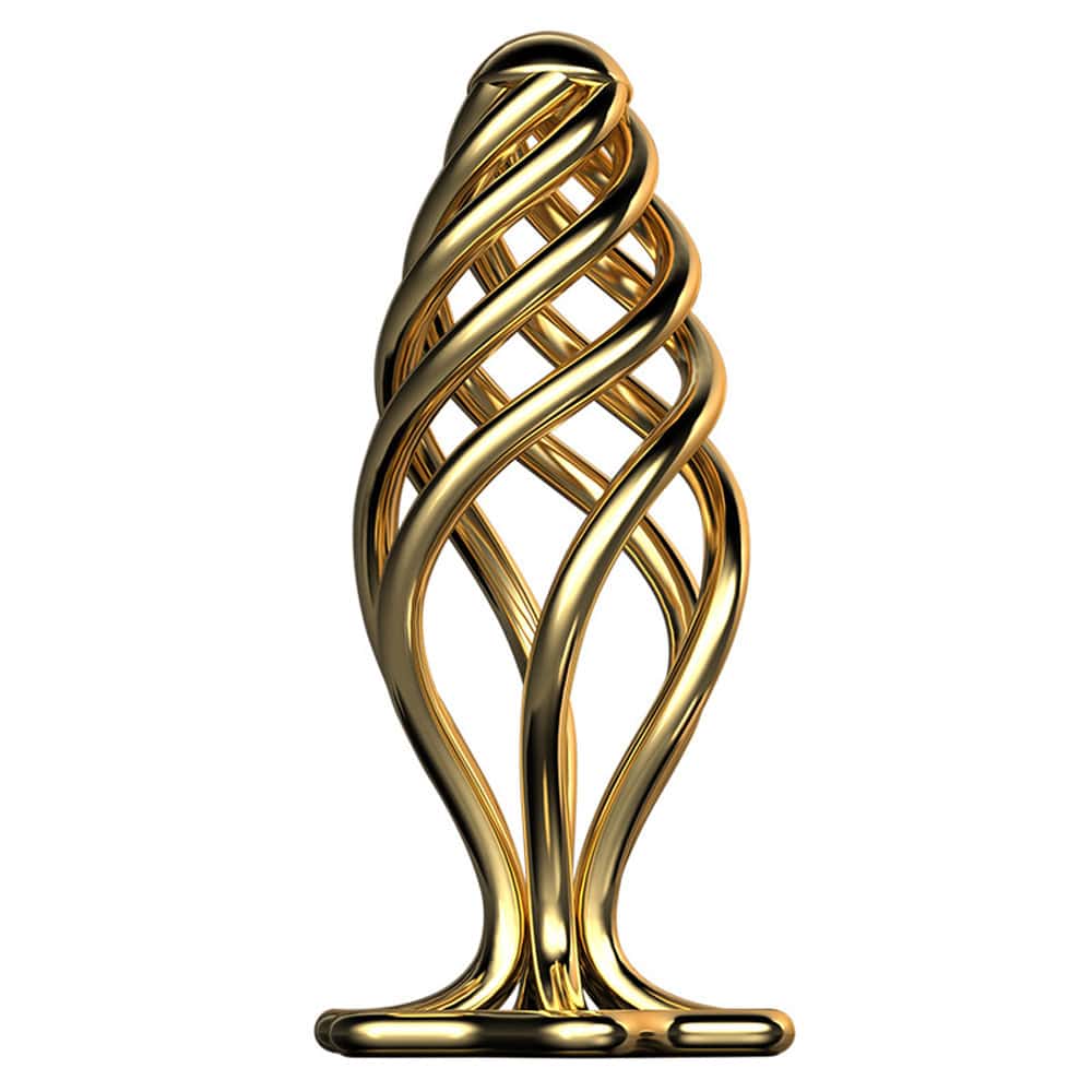 Hapmen - Gold Stainless Steel Hollow Anal Plug For Male And Female Anal Expansion