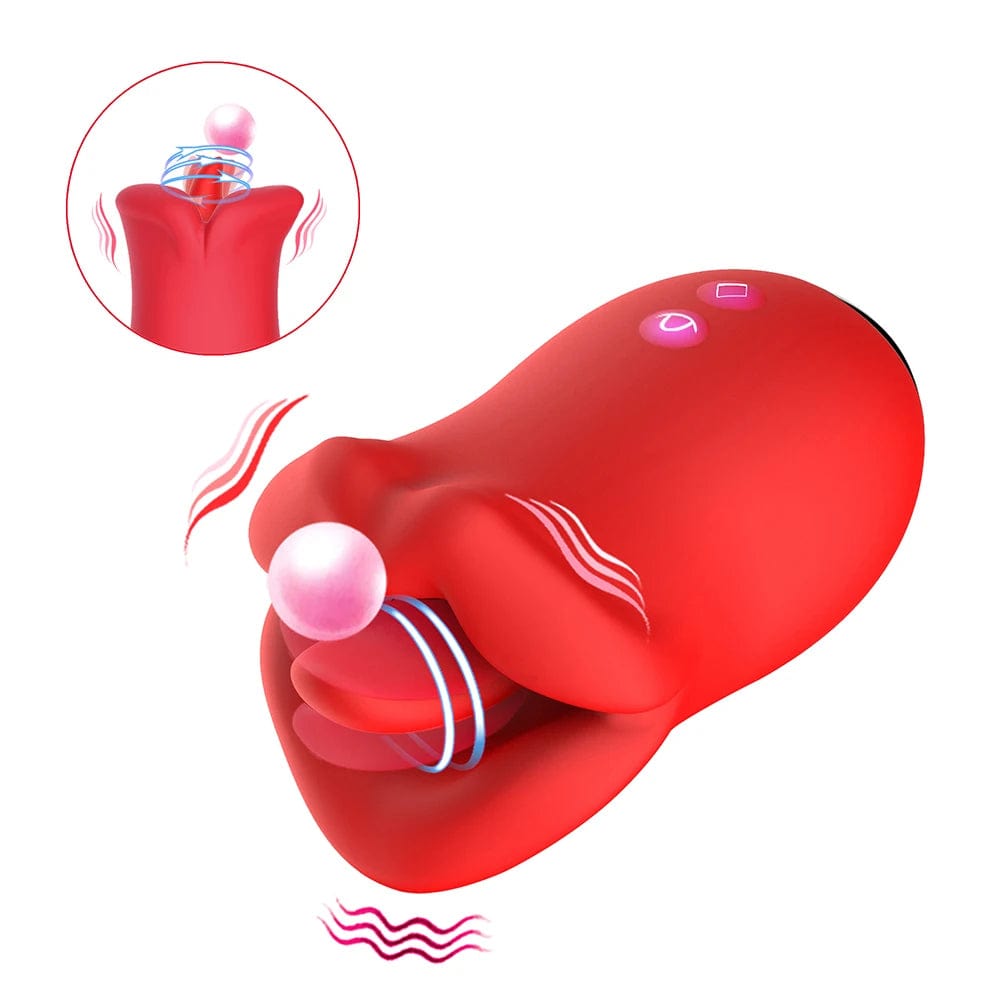 Hapmen - Female Clit Oral Licking Tongue Vibrator Rotating Nipples Stimulator