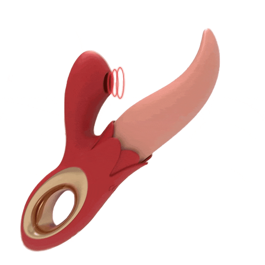 Hapmen - Multiple Frequency Conversion Sucking / Tapping Rose Tongue-licking Vibrator