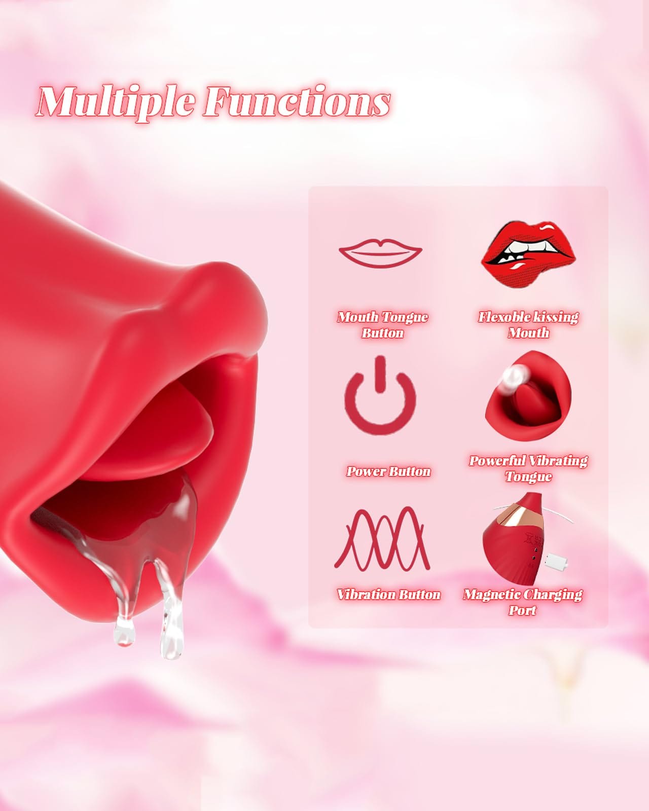 Hapmen -Rose Muncher Powerful Sucking Vibrator Dildo Women's Tongue Licking