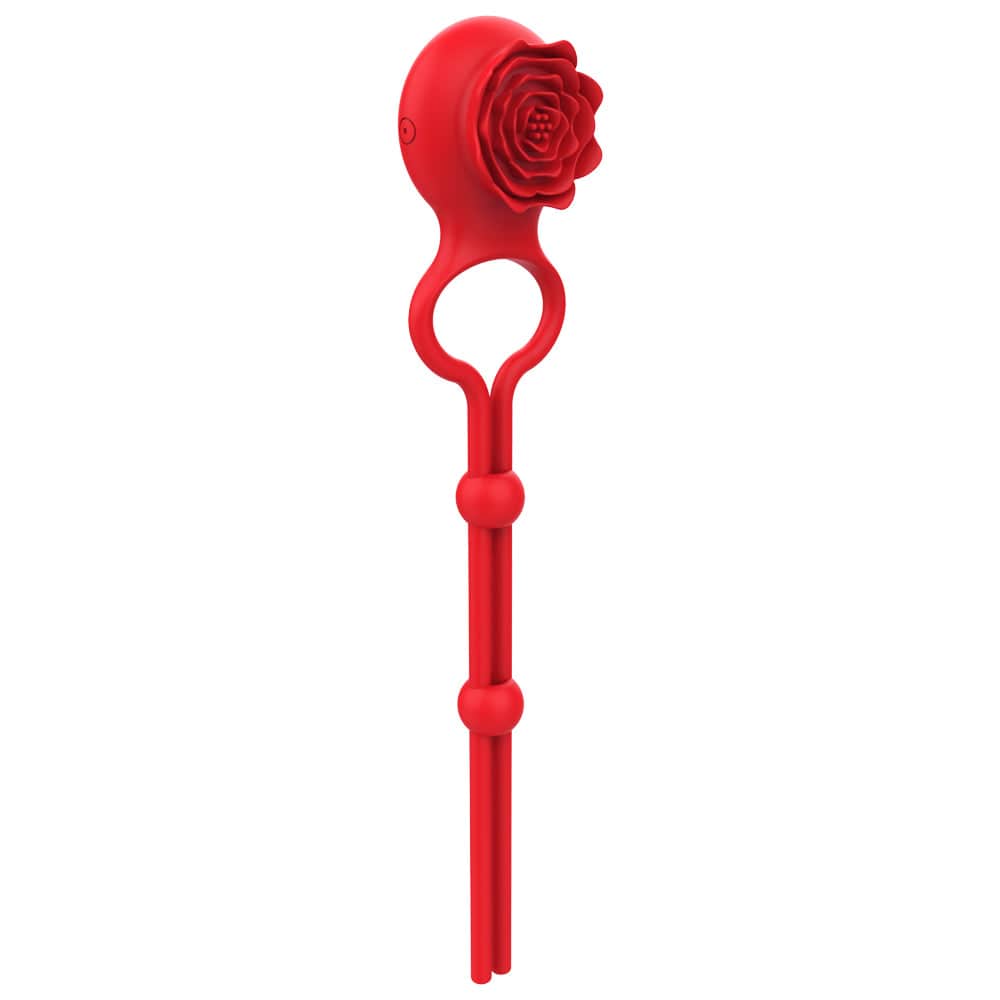 Hapmen - Rose Ring Locking Vibrating Penis Ring Couple Toy