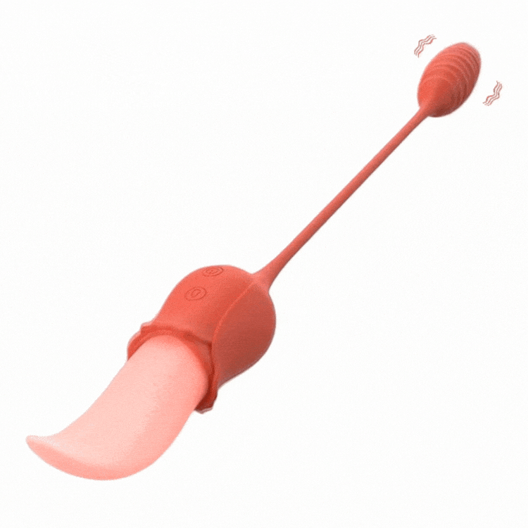 Hapmen - Mia 2-in-1 Upgraded Tongue-licking Rose Toy With Licking Bullet Vibrator