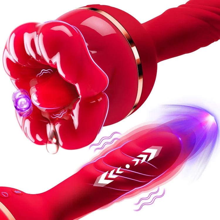 Hapmen - Rose Tongue Licking Suction Vibrator G-spot Vibration Stimulator