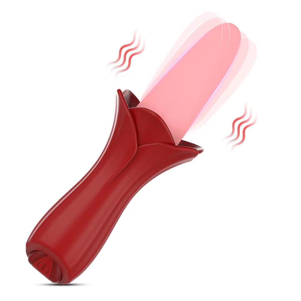 Hapmen - Rose Tongue Vibrating Stick Vaginal Licking Clitoris Stimulator