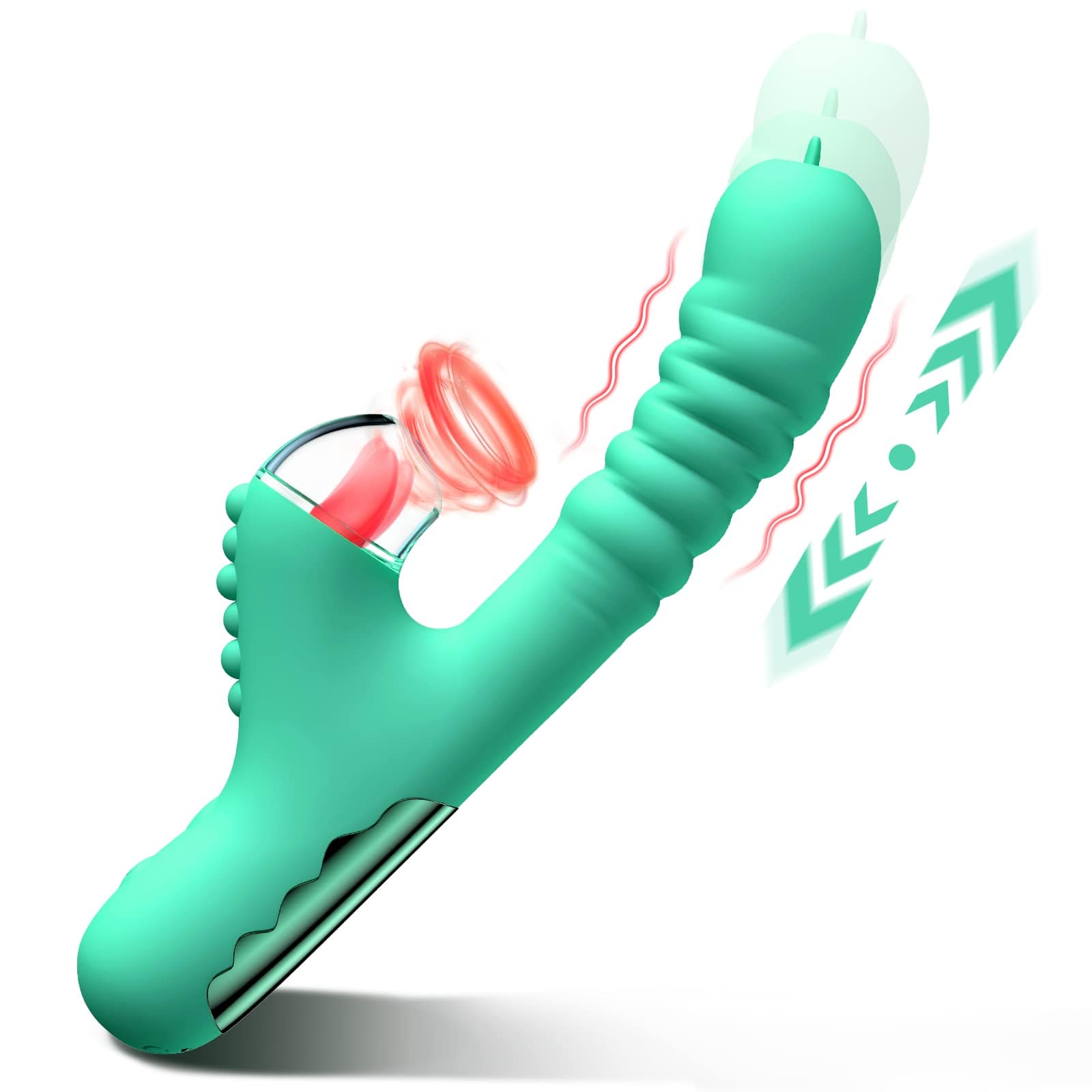 Hapmen - Small Dinosaur Vibrator Telescopic Tongue Sucking Clit Stimulation Vibrator