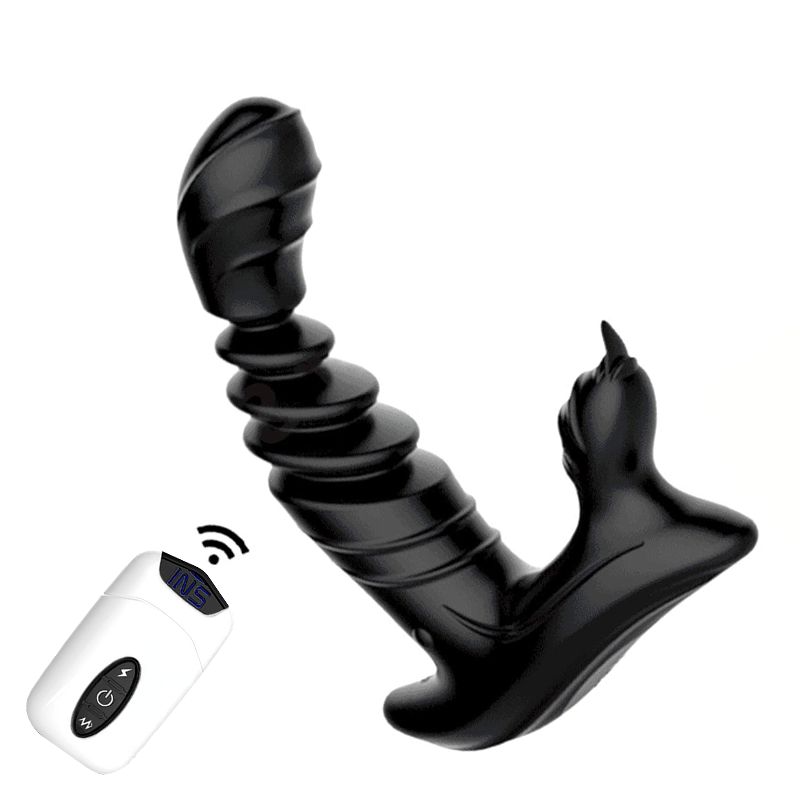 Hapmen - Telescopic Prostate Massager For Men And Women Double Shock Masturbation G-spot Vestibule Anal Plug Sex Toy Wholesale