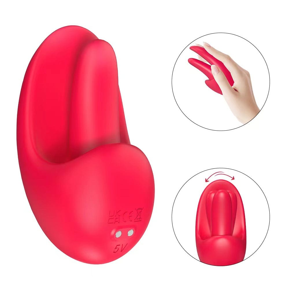 Hapmen - Tongue Shape Licking Nipples Clit Stimulation Vibrators For Women
