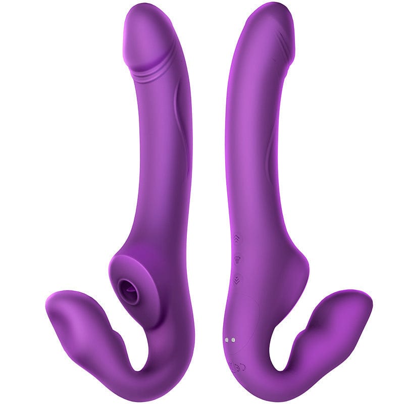 Hapmen - Wireless Remote Control Vibrating Double Head Sucking Female Massage Stick